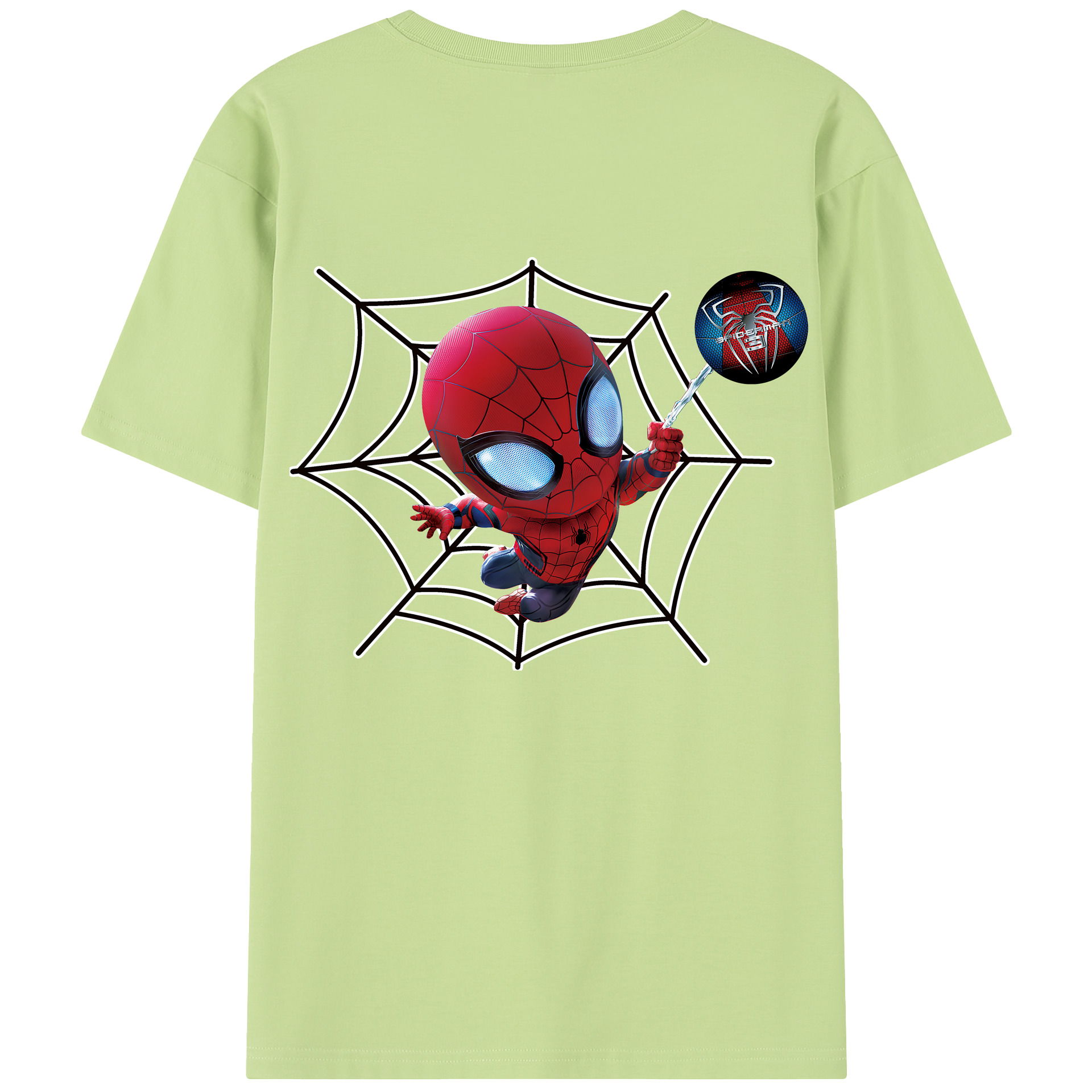 （画像用） Spider Man スパイダーマン 綿100％半袖Tシャツ（背面プリント）